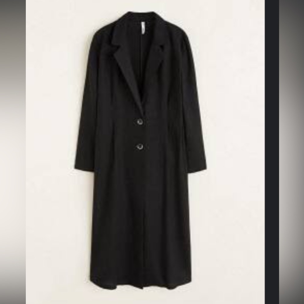 ▫️Mango▫️Long Black Linen Jacket